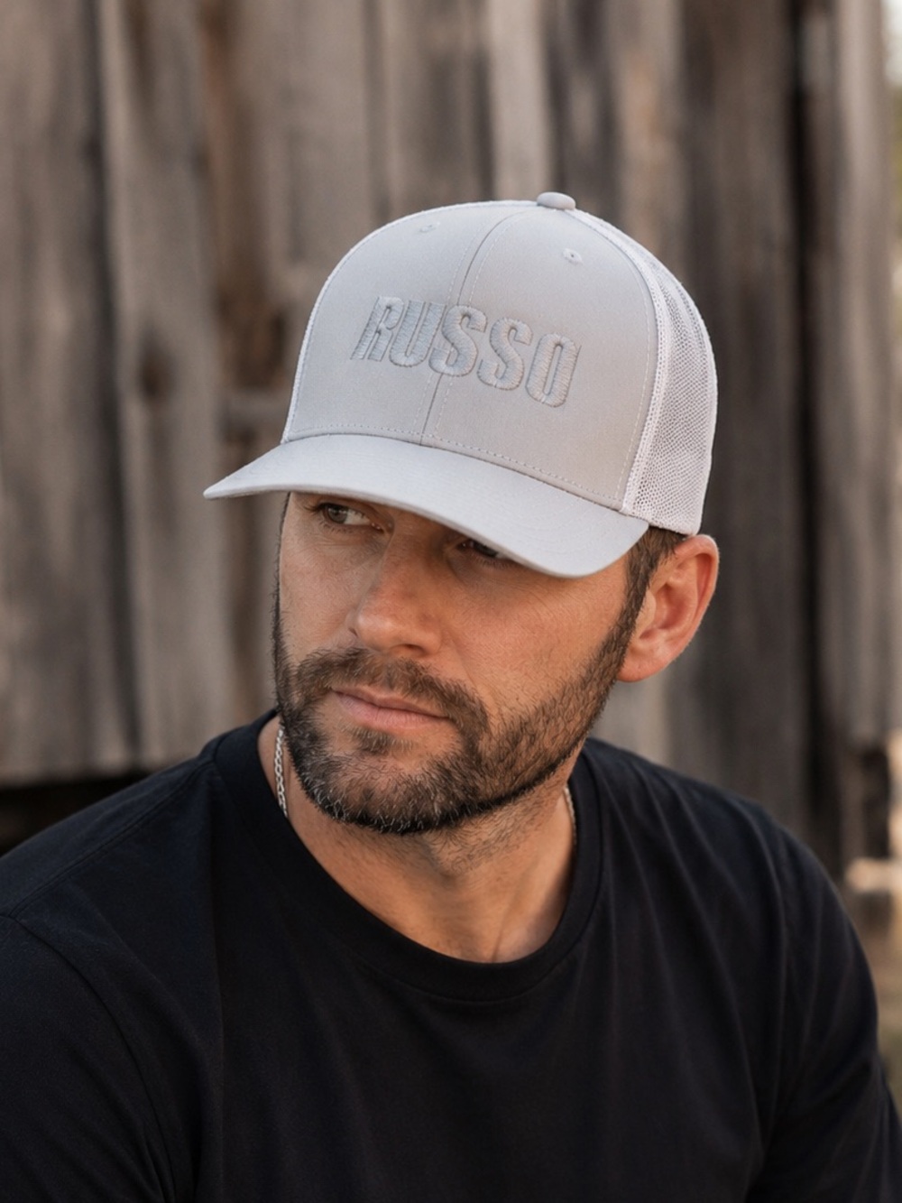 NWT RUSSO Gray Trucker Snapback Hat Toro Patch Yupoong